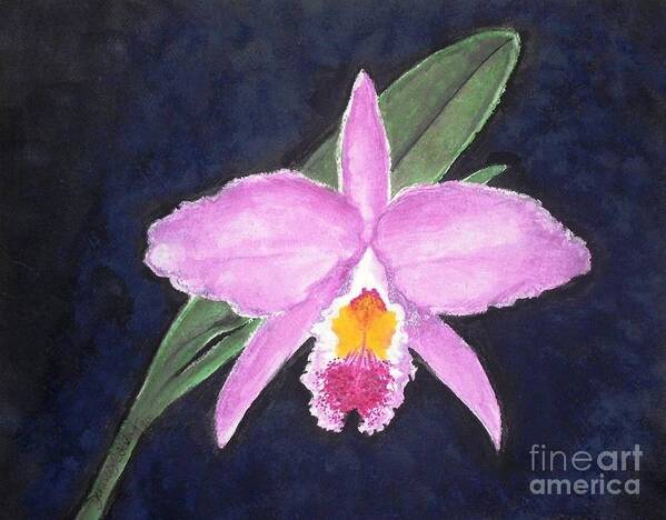Orchid Art Print featuring the painting Penny's Orchid by Denise Railey