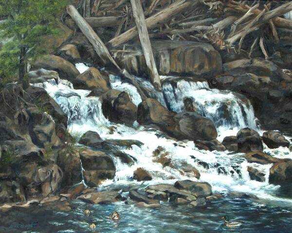 Snake River Art Print featuring the painting Picnic at the Falls by Lori Brackett