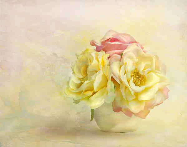 Floral Art Print featuring the photograph Pink And Yellow Roses by Theresa Tahara