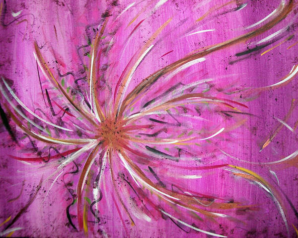 Abstract Art Print featuring the painting Pink Whisp by Lora Mercado