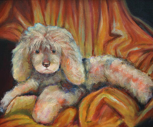 Poodle Art Print featuring the painting Pixel The Poodle by Carol Jo Smidt