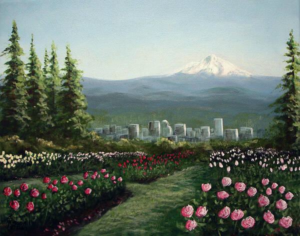 Portland Rose Garden Art Print By Kenny Henson