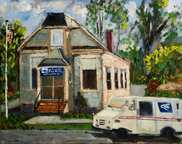 Post Art Print featuring the painting Post Office at Lafeyette NJ by Michael Daniels