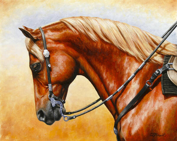 Horse Art Print featuring the painting Precision - Horse Painting by Crista Forest