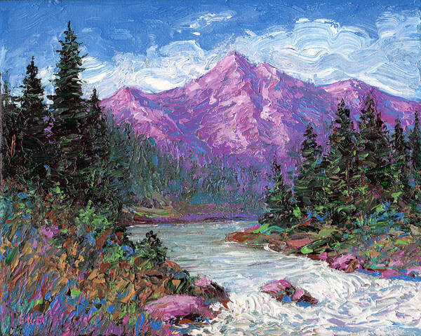Mountains Art Print featuring the painting Purple Mountain Majesty by Norman Engel