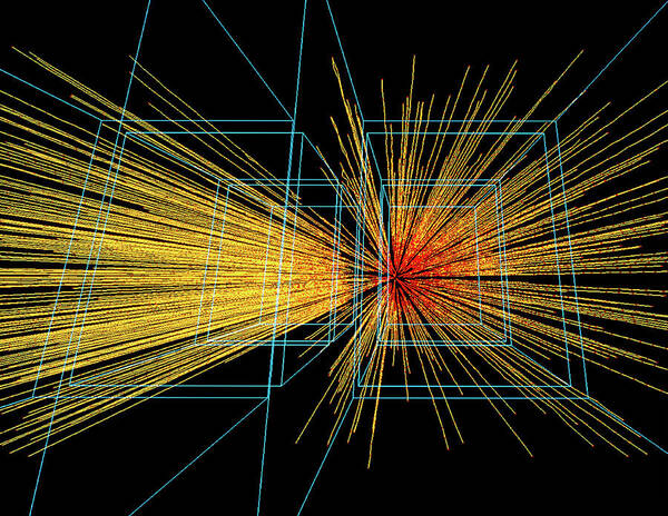 Particle Tracks Art Print featuring the photograph Quark-gluon Plasma Particle Tracks by Cern/science Photo Library