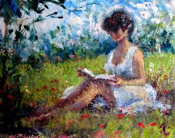 Landscape Art Print featuring the painting Quiet Read by Philip Corley
