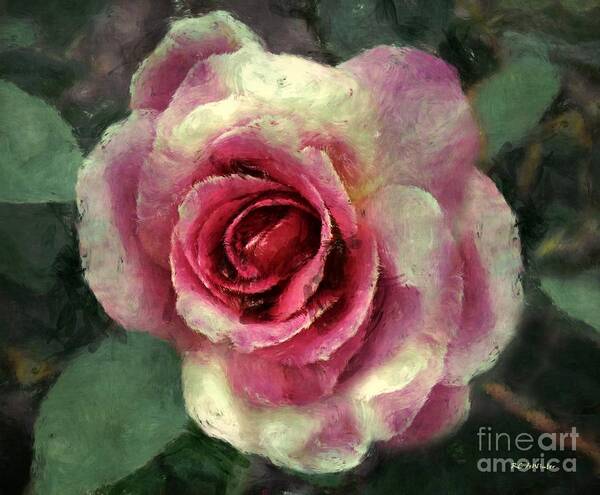 Rose Art Print featuring the painting Ragged Satin Rose by RC DeWinter