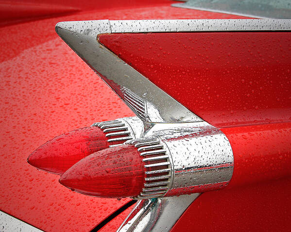'59 Art Print featuring the photograph Red '59 Caddy Tail by Christopher McKenzie