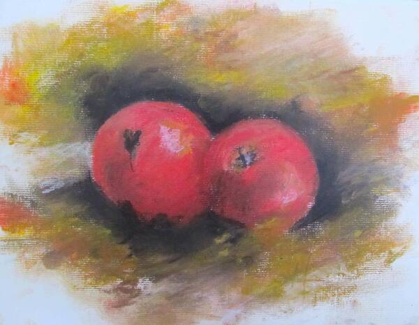 Apples Art Print featuring the painting Red Apples by Melinda Saminski
