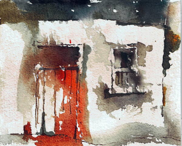 Val Byrne Art Print featuring the painting Red Door by Val Byrne
