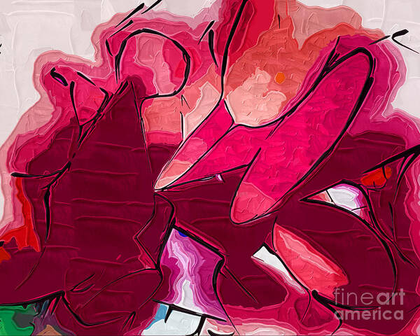 Abstract Art Print featuring the painting Red Tubes by Kirt Tisdale