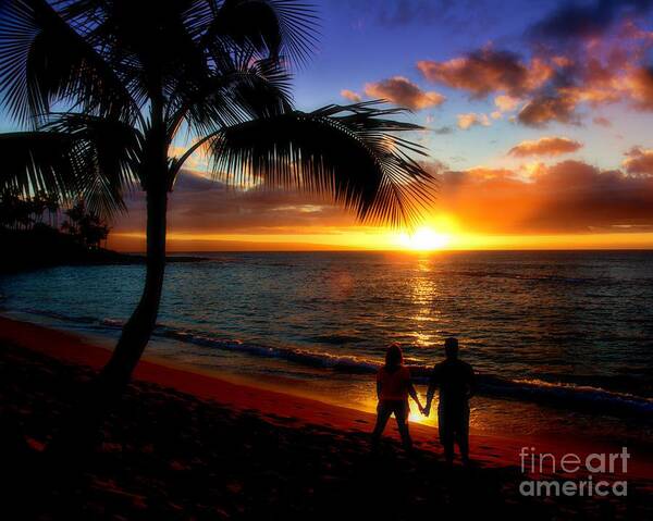 Romantic Sunset Hawaii Art Print featuring the photograph Romantic Sunset Hawaii by Patrick Witz
