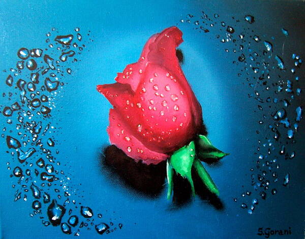 Painting Art Print featuring the painting Rose by Geni Gorani