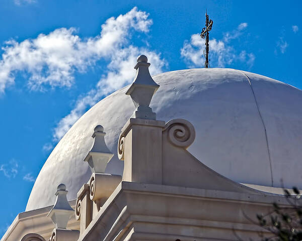 San Xavier De Bac Mission Art Print featuring the photograph Round Dome by Jon Berghoff