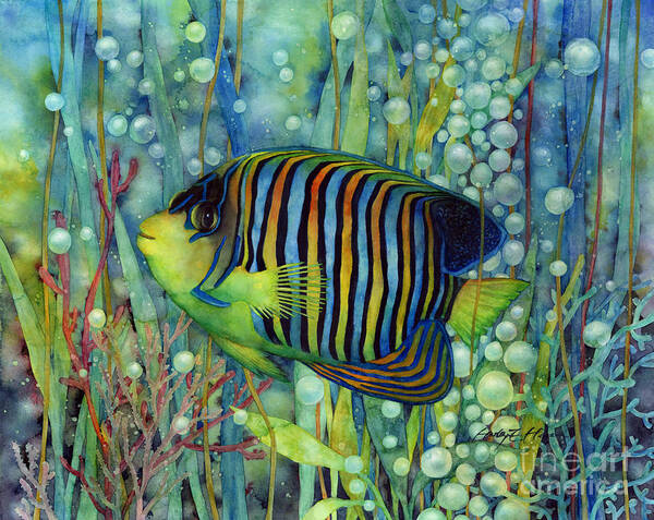 Fish Art Print featuring the painting Royal Angelfish by Hailey E Herrera
