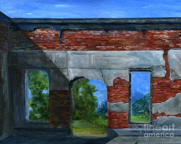 Art Art Print featuring the painting Ruins in Pleaant Hill by Lenora De Lude