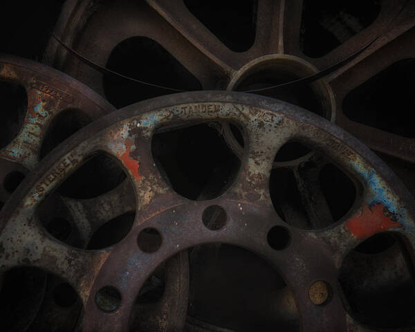 Patina Art Print featuring the photograph Rusty Iron Gears by Gary Warnimont