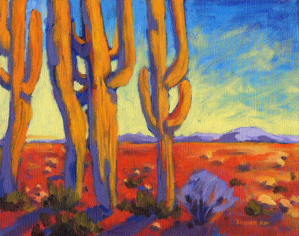 Arizona Art Print featuring the painting Desert Keepers by Konnie Kim