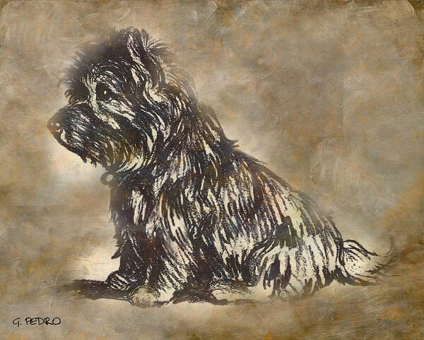 Scotty Art Print featuring the painting Scotty Dog by George Pedro