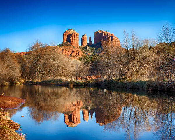 Fred Larson Art Print featuring the photograph Sedona Winter Reflections by Fred Larson
