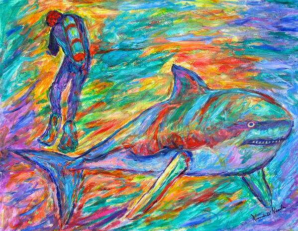 Sharks Art Print featuring the painting Shark Beauty by Kendall Kessler