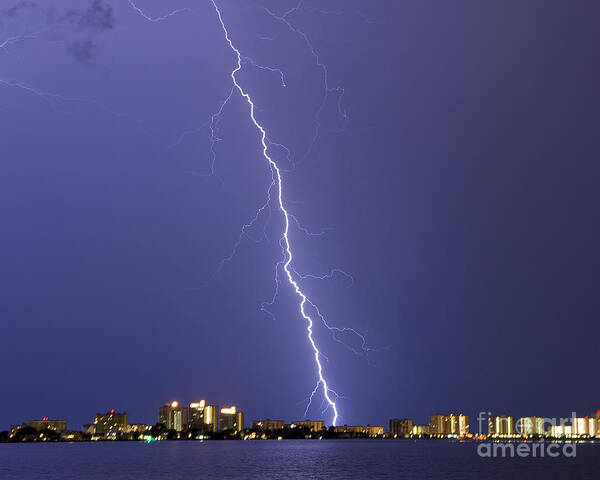 Bolt Art Print featuring the photograph Shocking Sand Key by Stephen Whalen