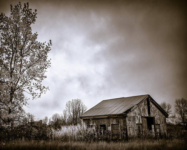 Bordeleau Art Print featuring the photograph Shops closed BW by Chris Bordeleau