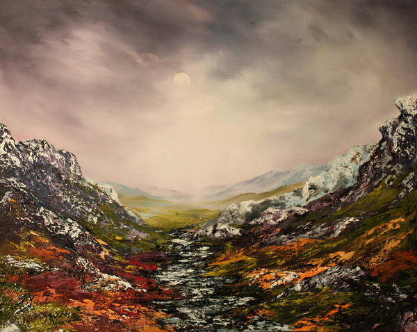Scotland Art Print featuring the painting Snow on the Cairngorms by Jean Walker