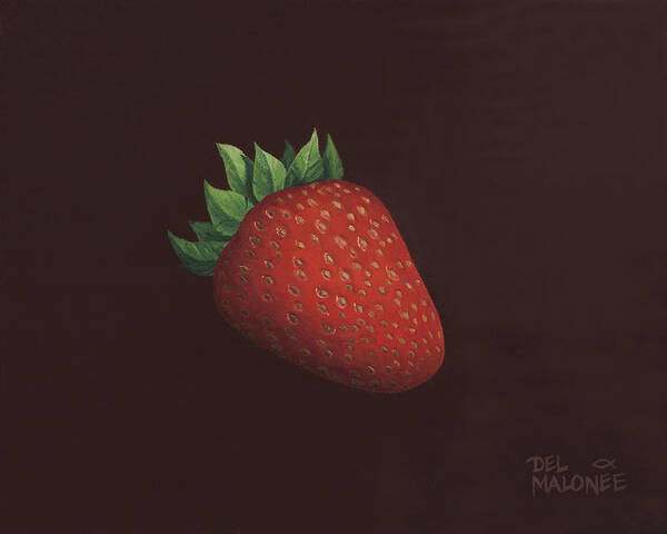 Strawberry Art Print featuring the painting So Berry Good by Del Malonee