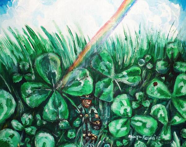 Shamrock Art Print featuring the painting Some Where Under The Rainbow by Shana Rowe Jackson