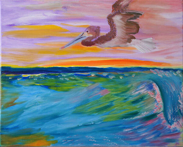 Pelican Art Print featuring the painting Song Of The Sea by Meryl Goudey