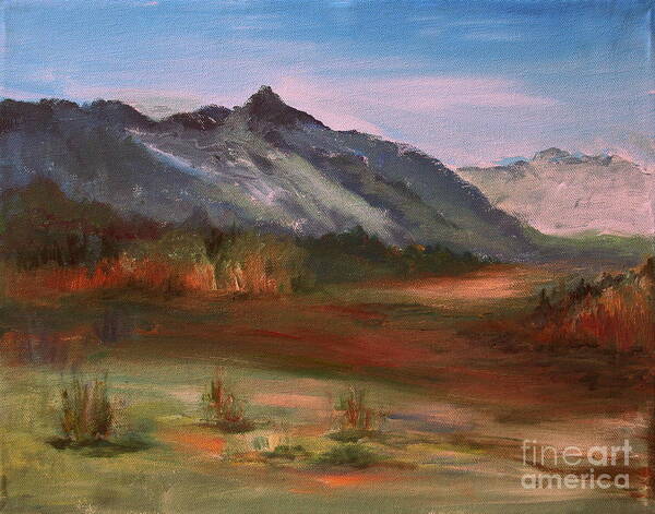 Fall Foggy Morning Art Print featuring the painting South Mountain by Julie Lueders 