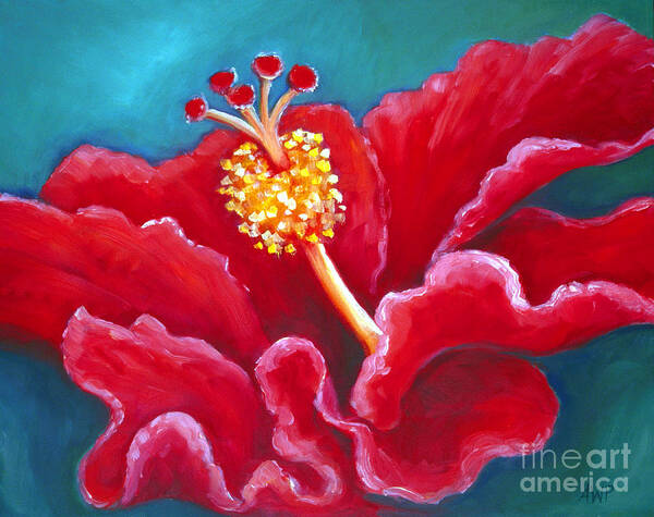 Red Art Print featuring the painting Spanish Dancer by Audrey Peaty