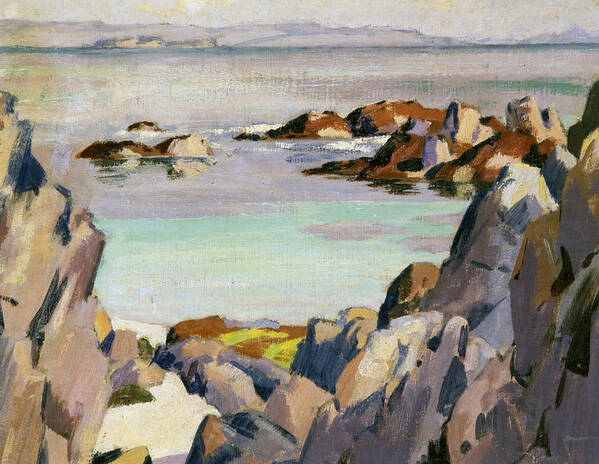 Cadell Art Print featuring the painting Staffa and Rhum from Iona by Francis Campbell Boileau Cadell