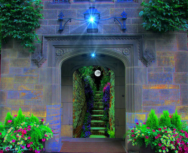 Stairs Art Print featuring the digital art Stairway to Paradise by Michael Rucker