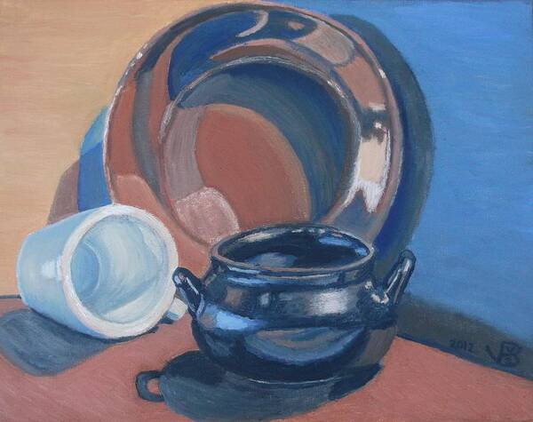 Still Life Art Print featuring the painting Still Life with Native American Reflections by Vera Smith