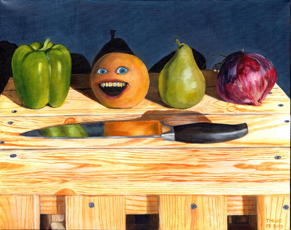 Annoying Orange Art Print featuring the painting Still Life with Orange No. 1 by Thomas Weeks