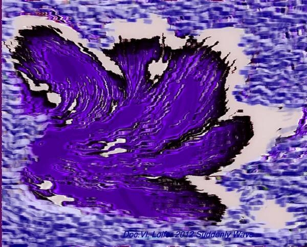 Wave Water Sea Illustration Pushkin Art Print featuring the digital art Suddenly wave by Dr Loifer Vladimir