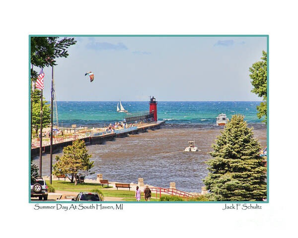 South Haven Art Print featuring the photograph Summer Day at South Haven MI by Jack Schultz