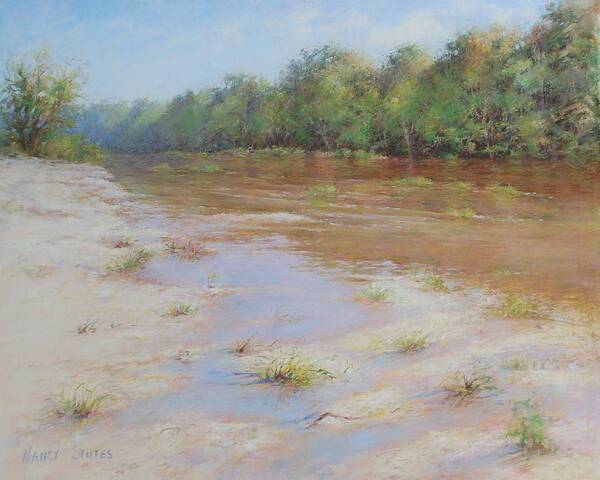 Louisiana Landscape Prints Art Print featuring the pastel Summer River by Nancy Stutes
