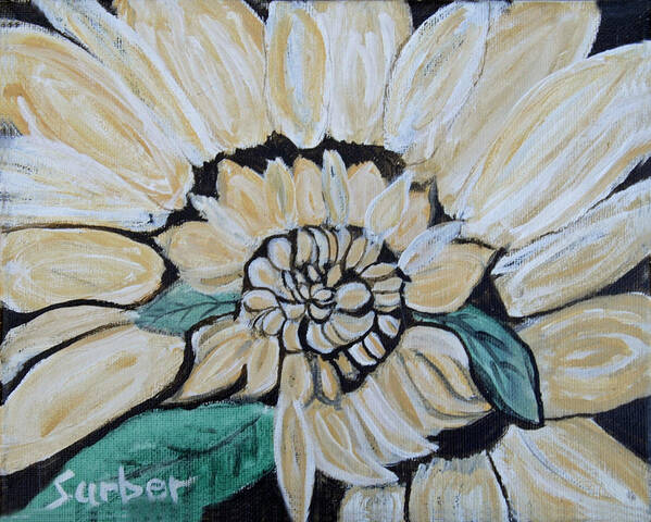 Yellow Art Print featuring the painting Sunflower by Suzanne Surber