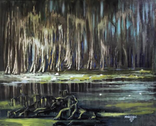 Sunrise On The Bayou Art Print featuring the painting Sunrise on the Bayou by Melissa Herrin