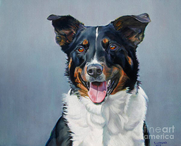 Dog Art Print featuring the painting Suzie by Suzanne Leonard