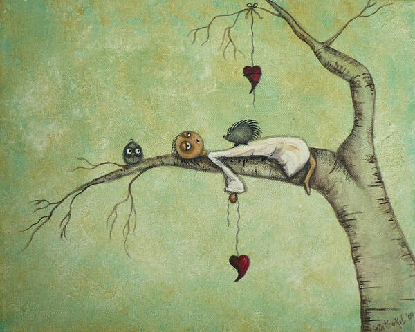 Whimsical Art Art Print featuring the painting Sweet Dreams by Charlene Murray Zatloukal