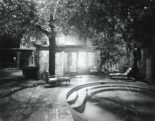 Outdoors Art Print featuring the photograph Swimming Pool In Garden At Night by William Grigsby