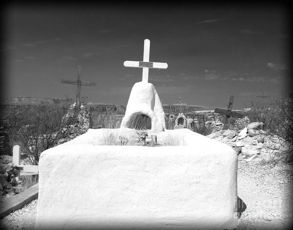 Cemetery Art Print featuring the photograph Terlingua Grave by Sonja Quintero