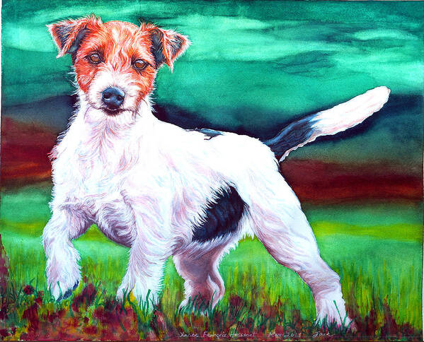 Jack Russell Art Print featuring the painting Thaddy Boy by Xavier Francois Hussenet