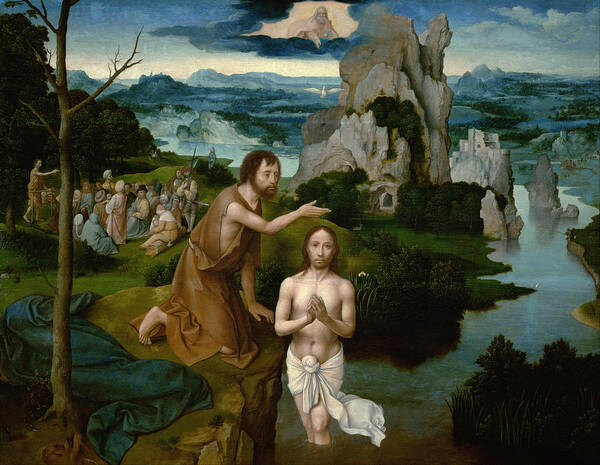 Joachim Patinir Art Print featuring the painting The Baptism of Christ by Joachim Patinir
