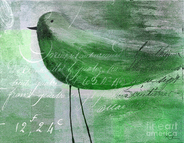 Green Art Print featuring the painting The Bird - gr-j099225225-02 by Variance Collections